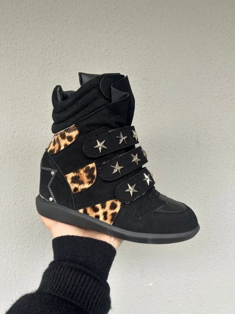 2026 New Women's Boots Luxury Genuine Leather Couple Shoes Designer Ankle Boots for Woman Fashion Leopard Print Sneakers Zapatos