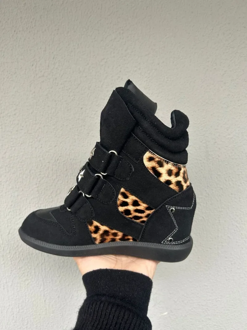 2026 New Women's Boots Luxury Genuine Leather Couple Shoes Designer Ankle Boots for Woman Fashion Leopard Print Sneakers Zapatos