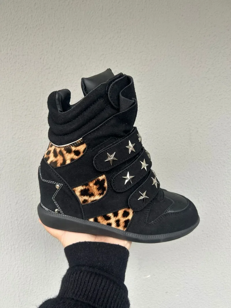 2026 New Women's Boots Luxury Genuine Leather Couple Shoes Designer Ankle Boots for Woman Fashion Leopard Print Sneakers Zapatos