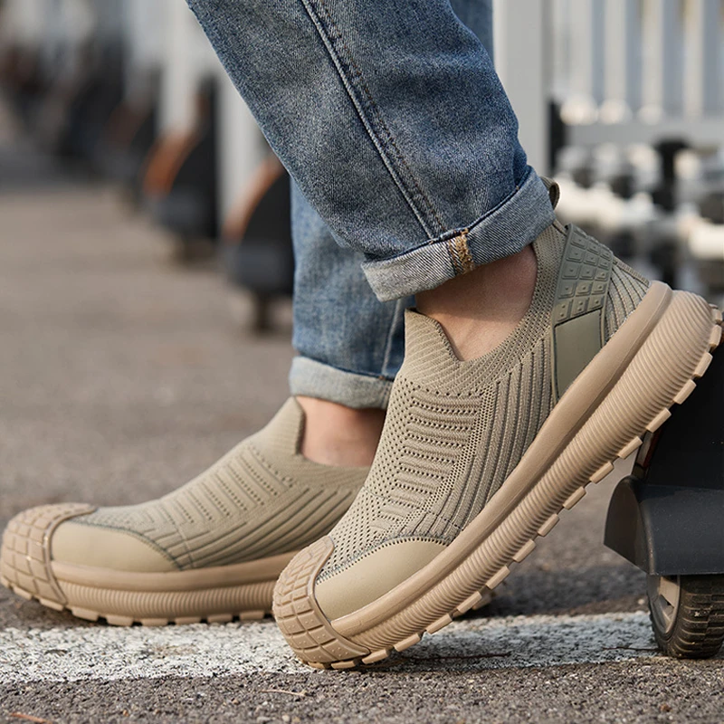 Anti Slip Men's Safety Shoes Anti-Smash Protection Steel Toe Shoes Work Sneakers Anti-Puncture Security Indestructible Shoes