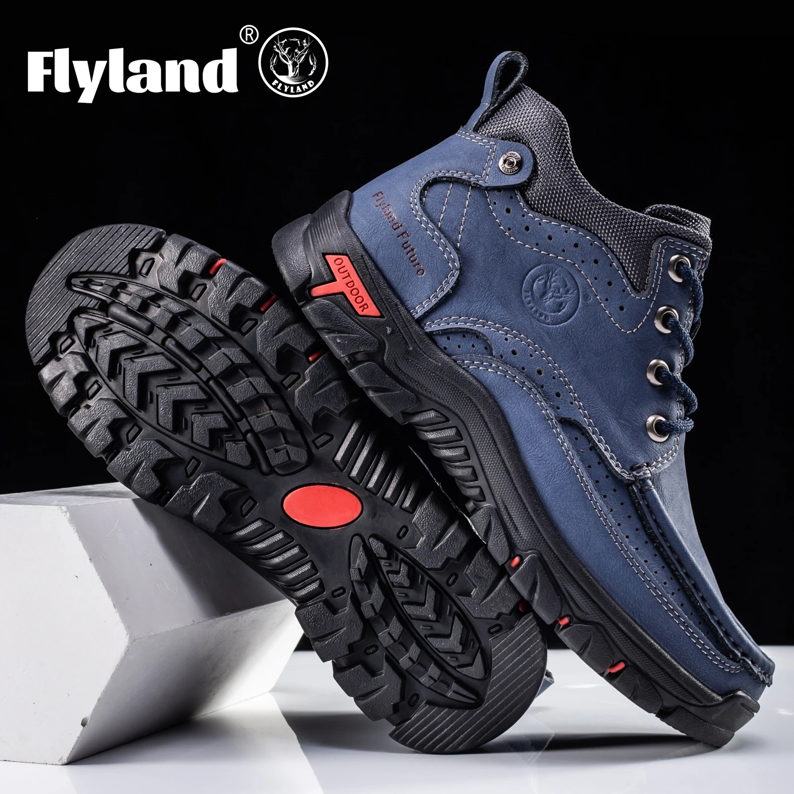 FLYLAND Men's Chukka Boots Casual Leather Shoes Fashion Vintage Handmade Male Sneakers