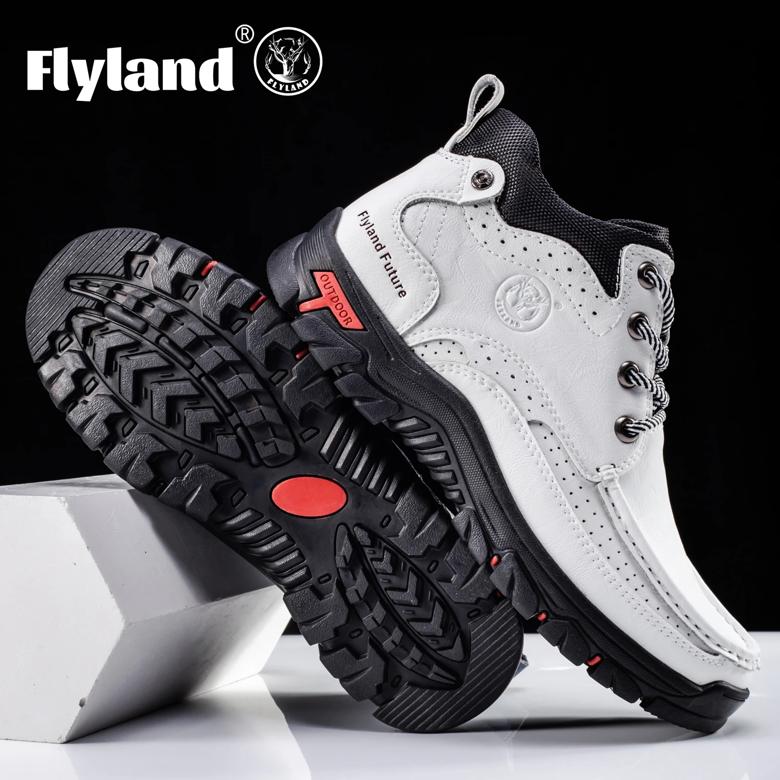 FLYLAND Men's Chukka Boots Casual Leather Shoes Fashion Vintage Handmade Male Sneakers