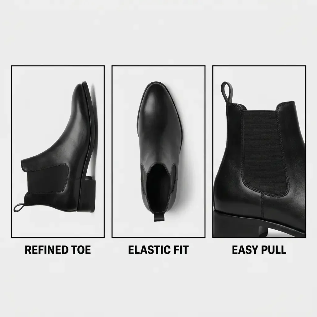 2026 Hot Selling Calf Leather Chelsea Boots British Men Winter Shoes in Stock Genuine Leather Outdoor Horse Riding Western Boots