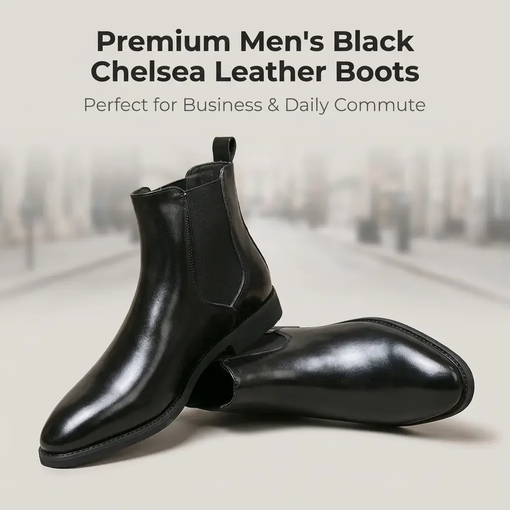 2026 Hot Selling Calf Leather Chelsea Boots British Men Winter Shoes in Stock Genuine Leather Outdoor Horse Riding Western Boots