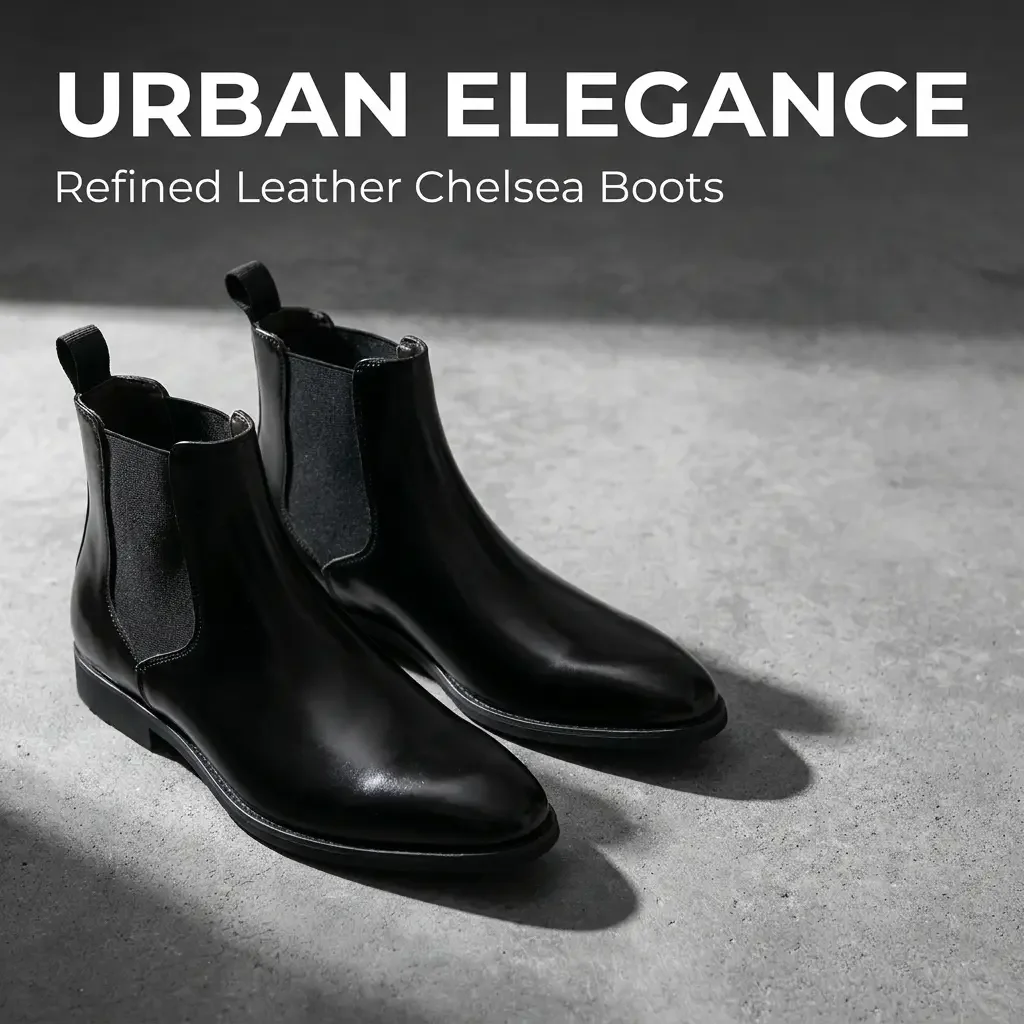 2026 Hot Selling Calf Leather Chelsea Boots British Men Winter Shoes in Stock Genuine Leather Outdoor Horse Riding Western Boots