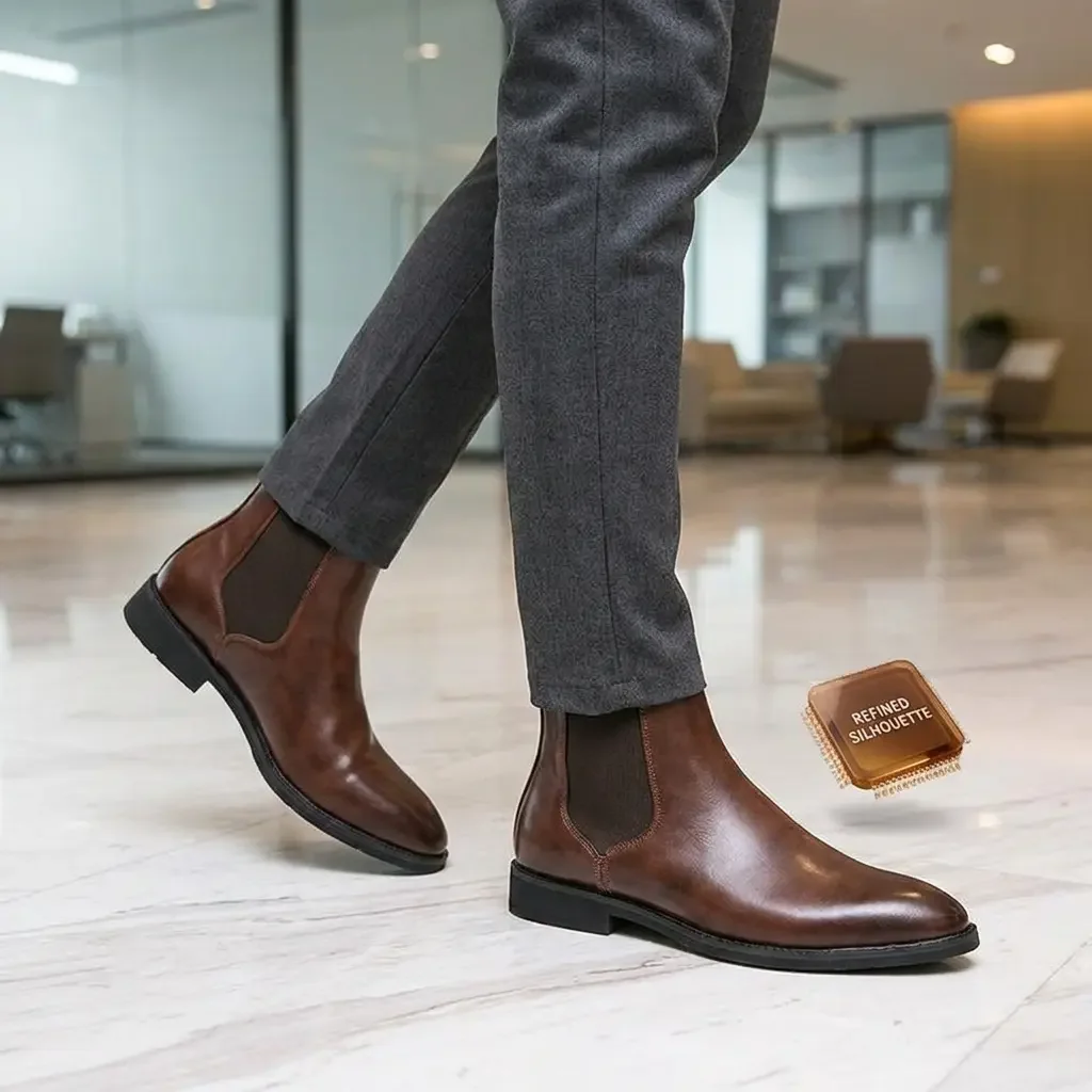 2026 Hot Selling Calf Leather Chelsea Boots British Men Winter Shoes in Stock Genuine Leather Outdoor Horse Riding Western Boots