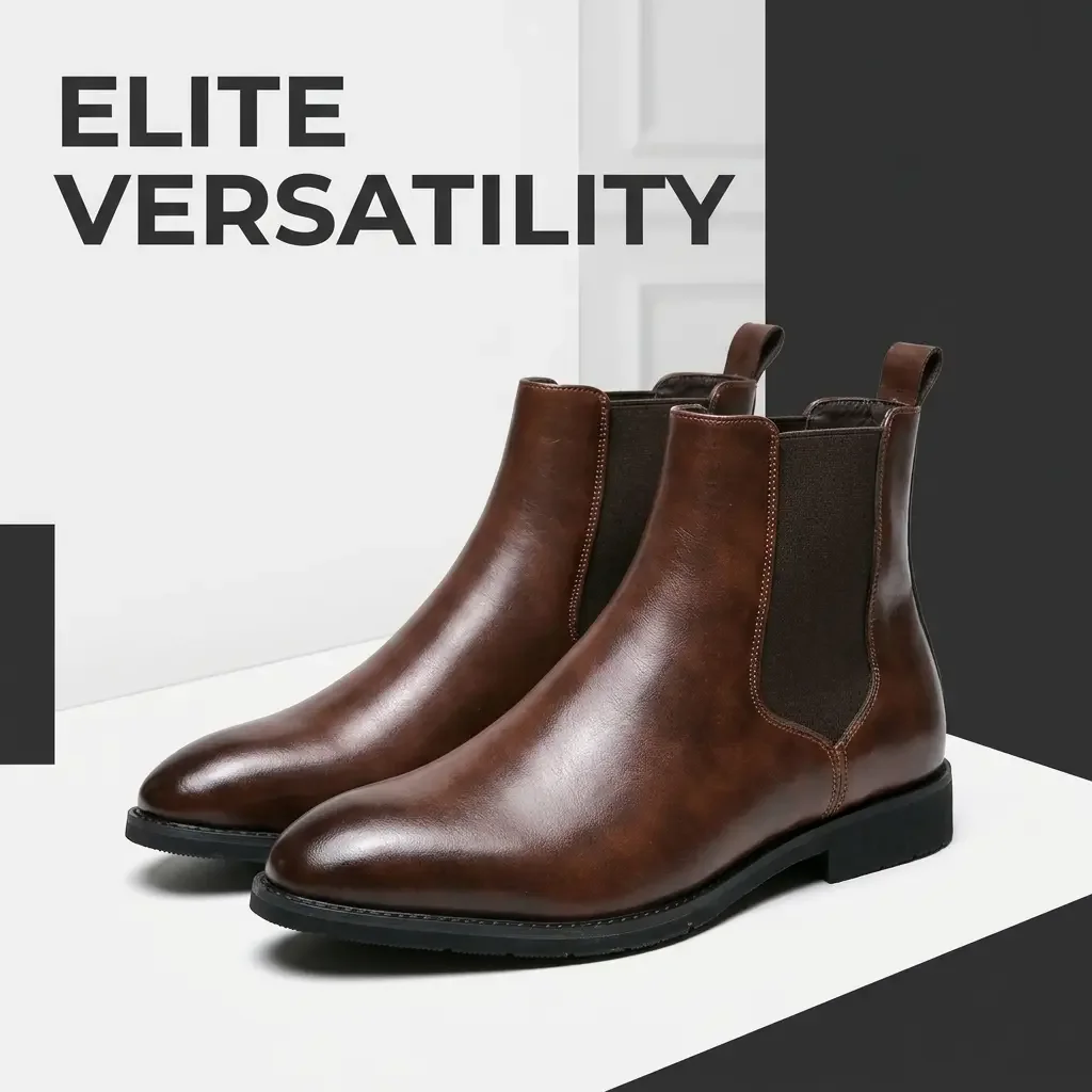 2026 Hot Selling Calf Leather Chelsea Boots British Men Winter Shoes in Stock Genuine Leather Outdoor Horse Riding Western Boots