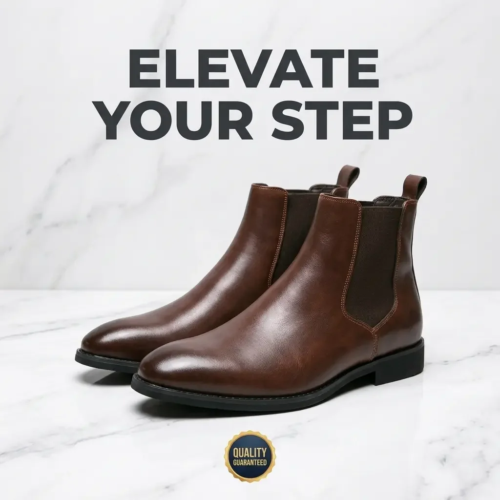 2026 Hot Selling Calf Leather Chelsea Boots British Men Winter Shoes in Stock Genuine Leather Outdoor Horse Riding Western Boots