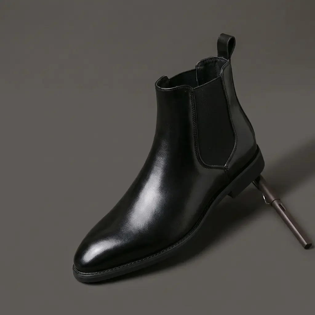 2026 Hot Selling Calf Leather Chelsea Boots British Men Winter Shoes in Stock Genuine Leather Outdoor Horse Riding Western Boots