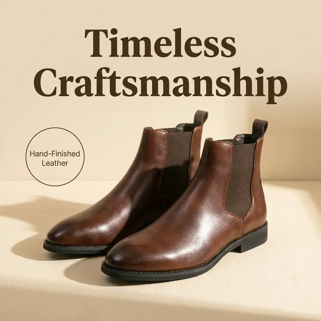 2026 Hot Selling Calf Leather Chelsea Boots British Men Winter Shoes in Stock Genuine Leather Outdoor Horse Riding Western Boots