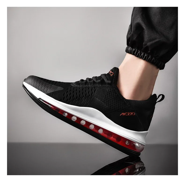 Men Air Cushion Casual Sneakers Summer Breathable Mesh Shock Absorbing Sports Shoes Non Slip Wear ResistantAthletic Footwear
