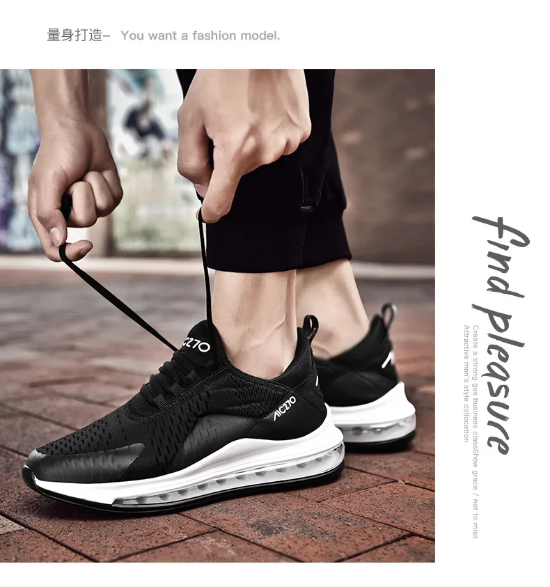 Men Air Cushion Casual Sneakers Summer Breathable Mesh Shock Absorbing Sports Shoes Non Slip Wear ResistantAthletic Footwear