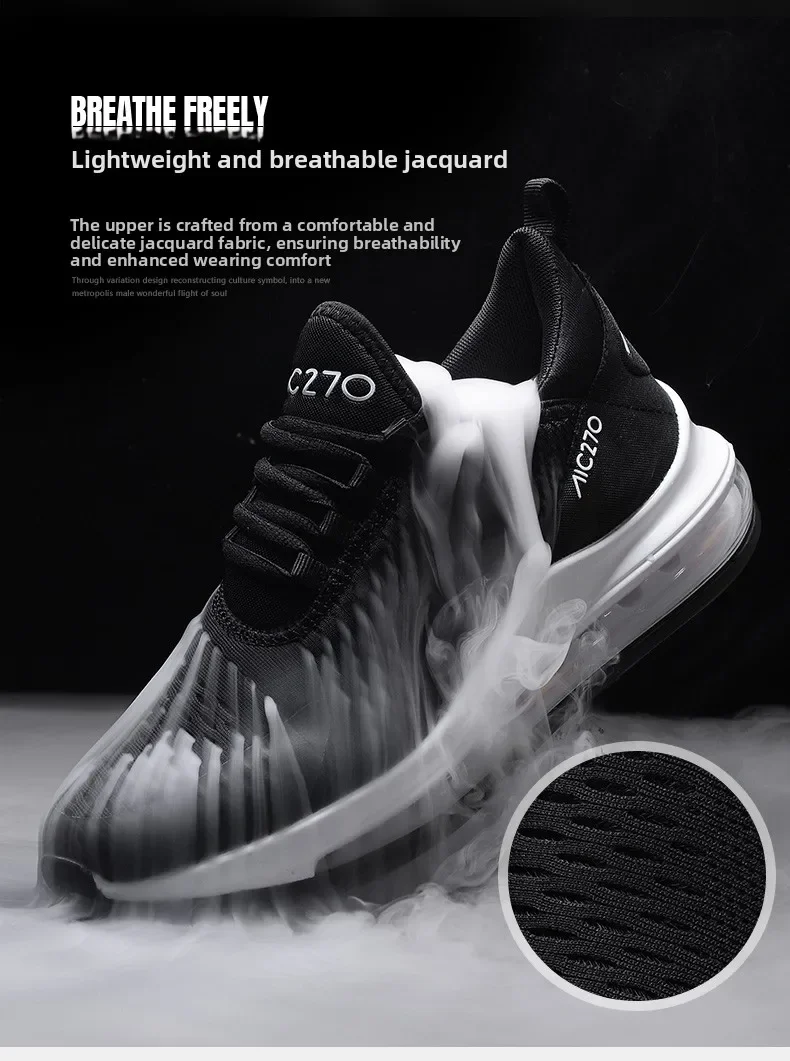 Men Air Cushion Casual Sneakers Summer Breathable Mesh Shock Absorbing Sports Shoes Non Slip Wear ResistantAthletic Footwear