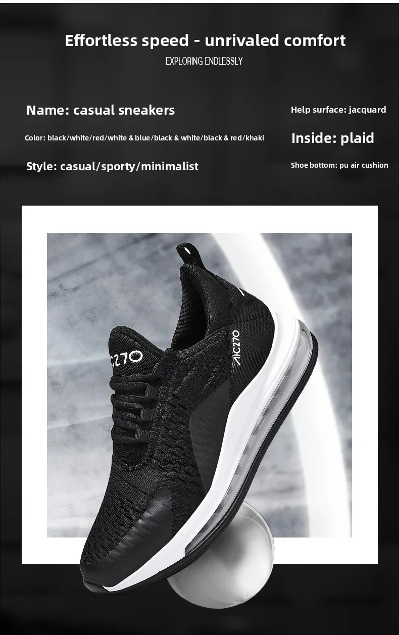 Men Air Cushion Casual Sneakers Summer Breathable Mesh Shock Absorbing Sports Shoes Non Slip Wear ResistantAthletic Footwear