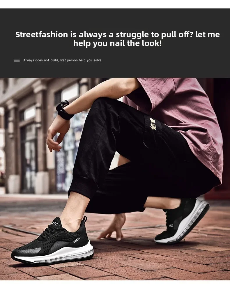 Men Air Cushion Casual Sneakers Summer Breathable Mesh Shock Absorbing Sports Shoes Non Slip Wear ResistantAthletic Footwear