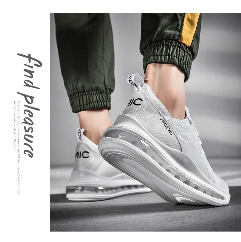 Men Air Cushion Casual Sneakers Summer Breathable Mesh Shock Absorbing Sports Shoes Non Slip Wear ResistantAthletic Footwear