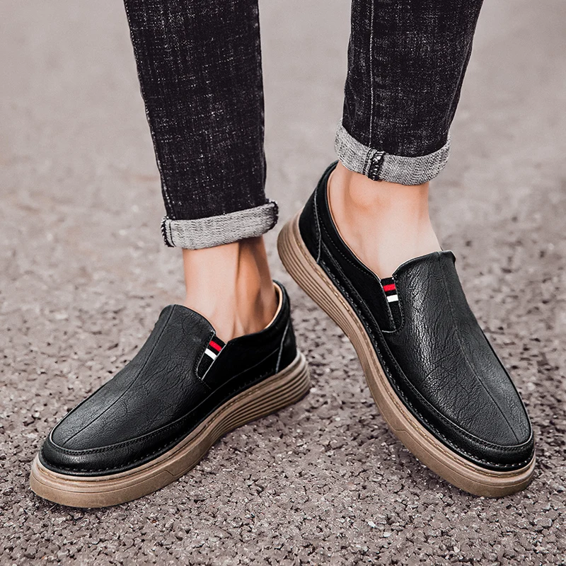 Spring Outdoor Oxford Shoes Comfortable Massage Soles Casual Shoes Men's Loafers High Quality Flat Sole Genuine Leather Shoes