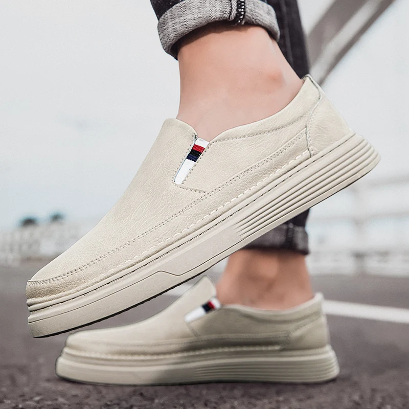 Spring Outdoor Oxford Shoes Comfortable Massage Soles Casual Shoes Men's Loafers High Quality Flat Sole Genuine Leather Shoes