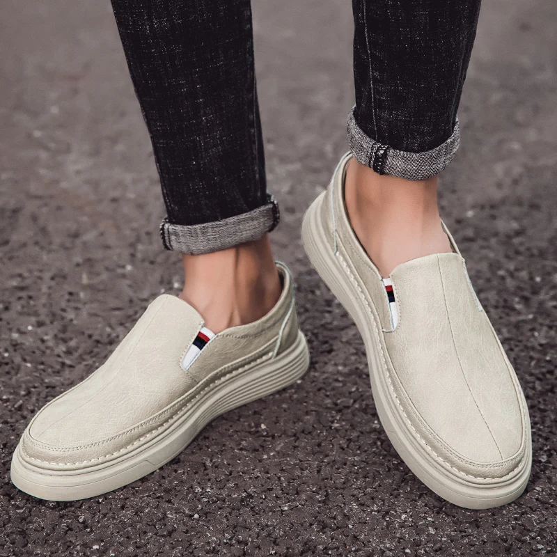 Spring Outdoor Oxford Shoes Comfortable Massage Soles Casual Shoes Men's Loafers High Quality Flat Sole Genuine Leather Shoes