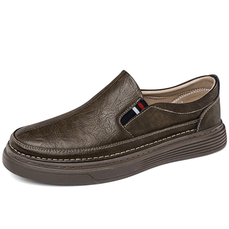 Spring Outdoor Oxford Shoes Comfortable Massage Soles Casual Shoes Men's Loafers High Quality Flat Sole Genuine Leather Shoes