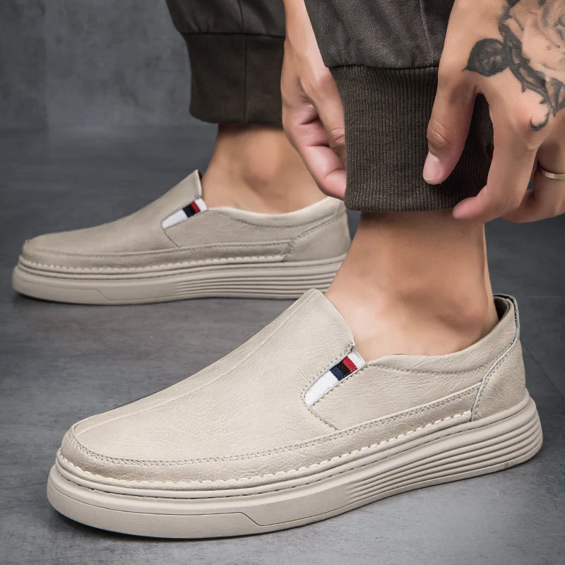 Spring Outdoor Oxford Shoes Comfortable Massage Soles Casual Shoes Men's Loafers High Quality Flat Sole Genuine Leather Shoes