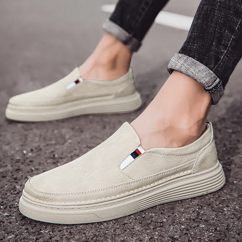 Spring Outdoor Oxford Shoes Comfortable Massage Soles Casual Shoes Men's Loafers High Quality Flat Sole Genuine Leather Shoes