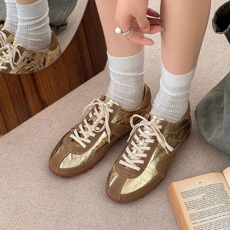 AIYUQI 2026 New Women's Suede Sneakers shoe Retro Casual Flats German training shoes Non-slip Rubber Sole Shoes Women