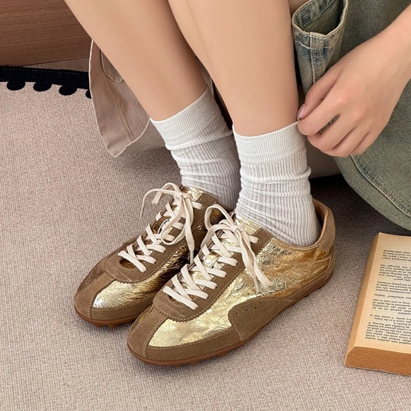 AIYUQI 2026 New Women's Suede Sneakers shoe Retro Casual Flats German training shoes Non-slip Rubber Sole Shoes Women