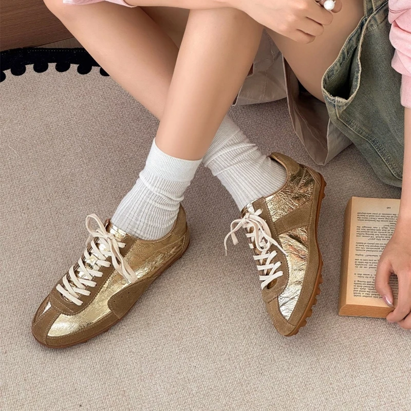 AIYUQI 2026 New Women's Suede Sneakers shoe Retro Casual Flats German training shoes Non-slip Rubber Sole Shoes Women