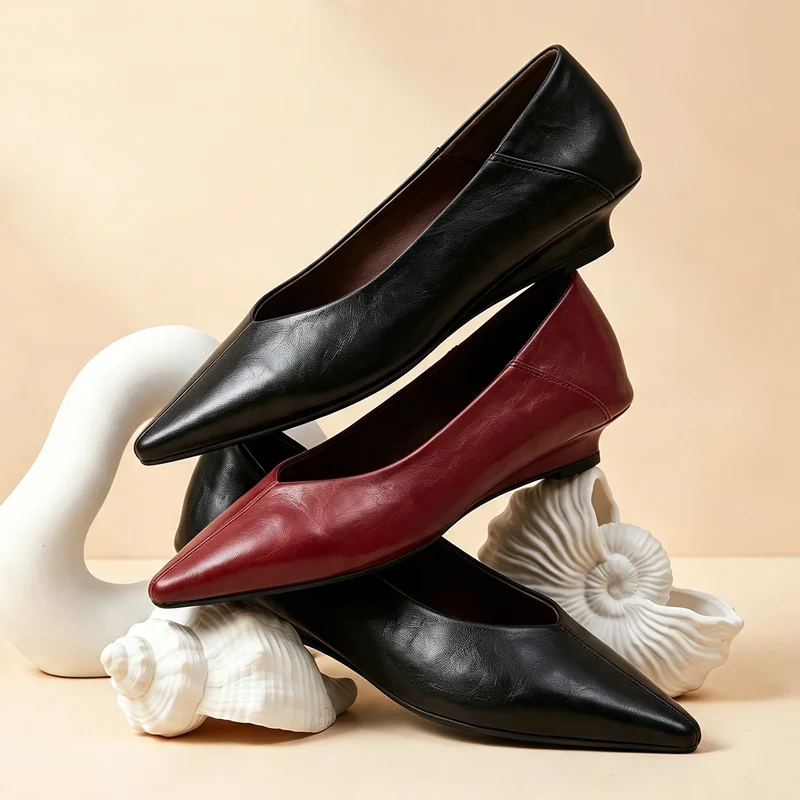 Women's Pointed Toe Mary Jane Shoes Nonslip Slipon Dress Shoes Women Fashion Commuter female Shoe for Spring and Autumn