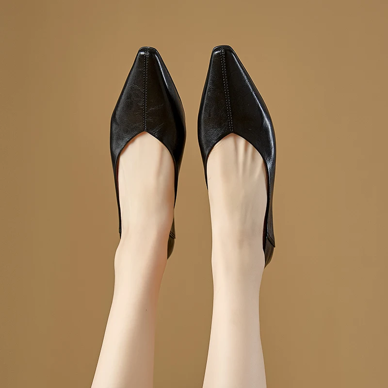 Women's Pointed Toe Mary Jane Shoes Nonslip Slipon Dress Shoes Women Fashion Commuter female Shoe for Spring and Autumn