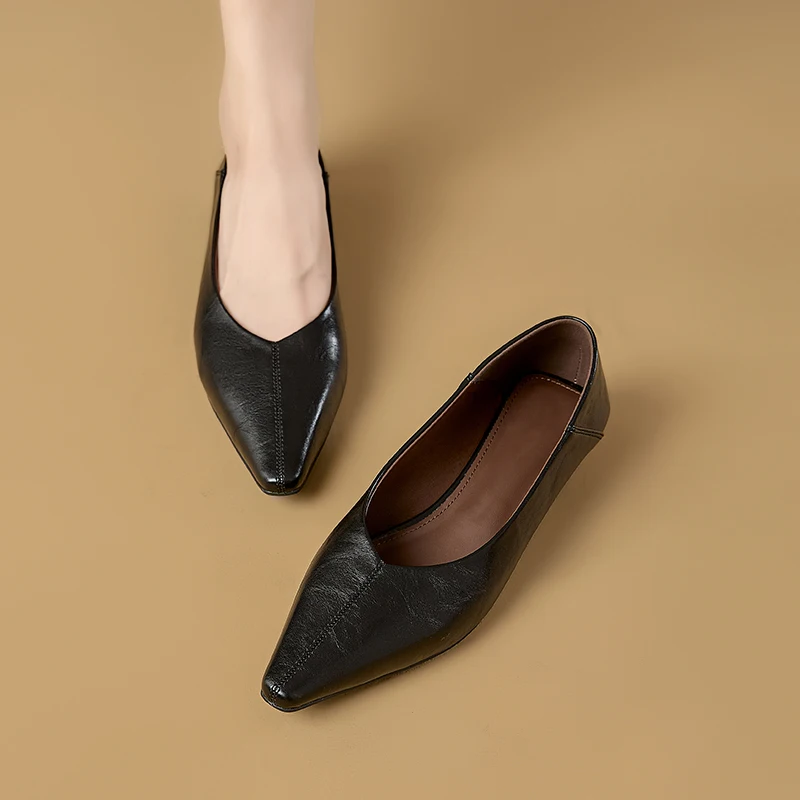Women's Pointed Toe Mary Jane Shoes Nonslip Slipon Dress Shoes Women Fashion Commuter female Shoe for Spring and Autumn