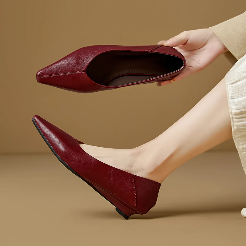 Women's Pointed Toe Mary Jane Shoes Nonslip Slipon Dress Shoes Women Fashion Commuter female Shoe for Spring and Autumn