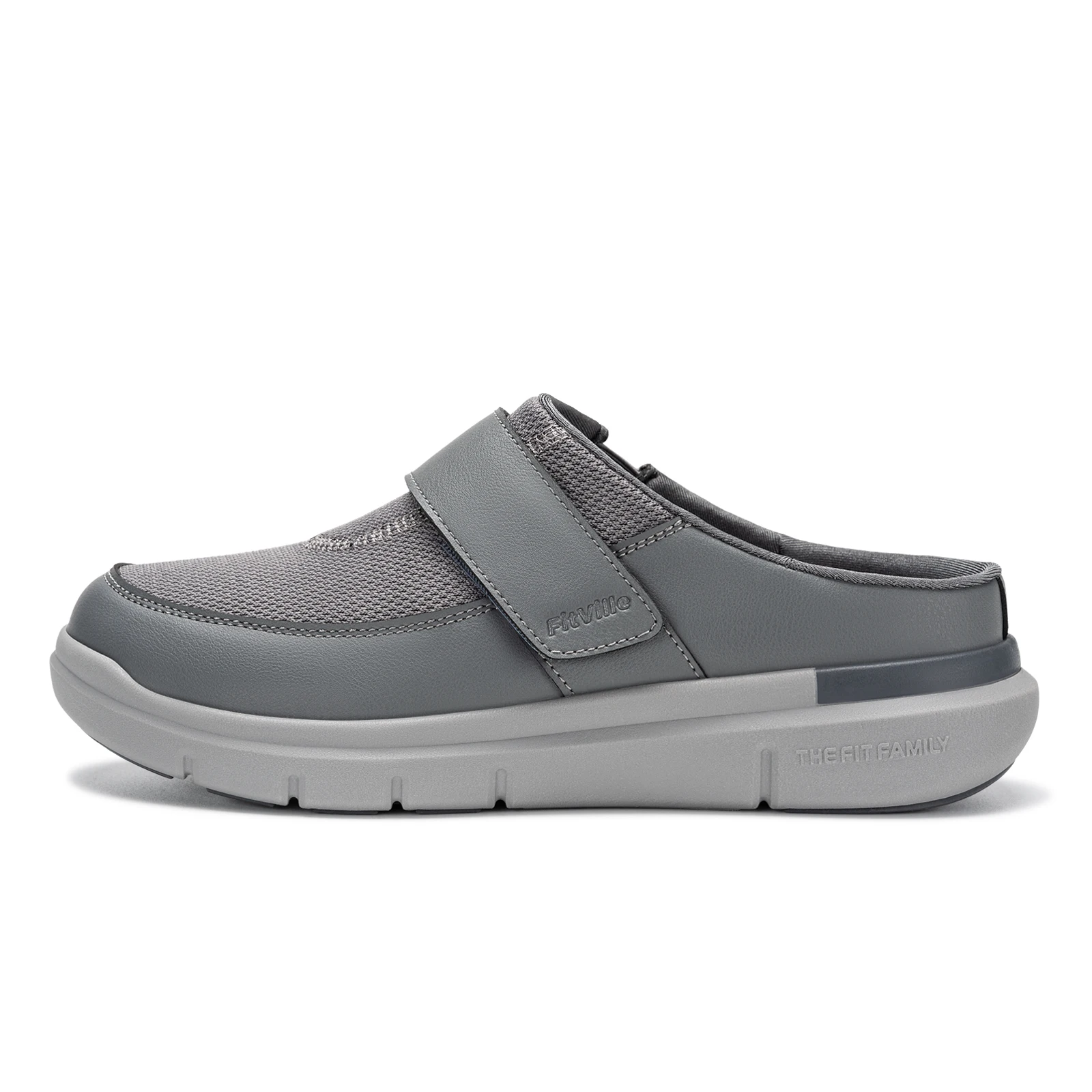Fittington Wide Diabetic Slippers For Men Indoors Walking Diabetic Men's Shoes Slip-On Mules Clogs For Swollen Feet Adjustable