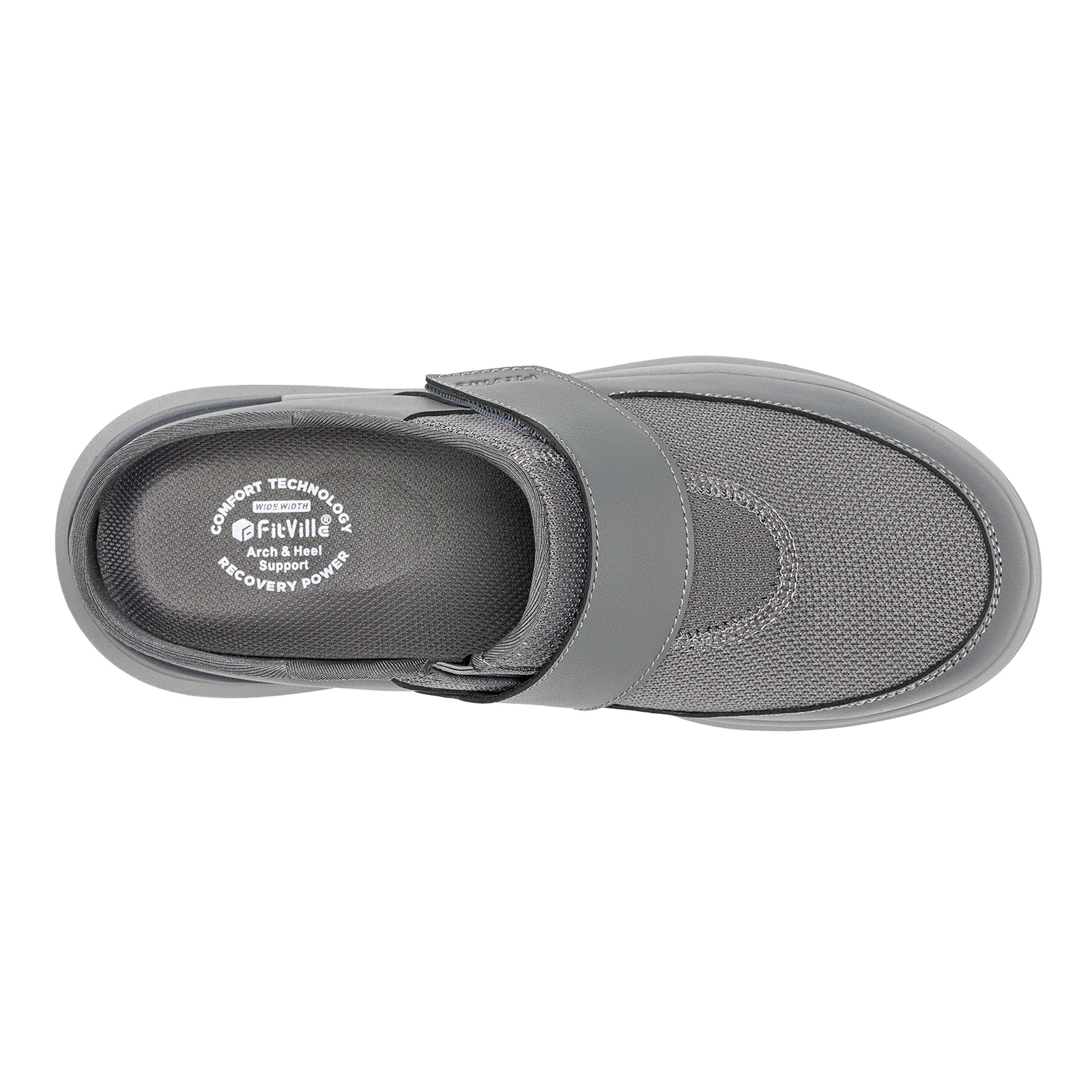 Fittington Wide Diabetic Slippers For Men Indoors Walking Diabetic Men's Shoes Slip-On Mules Clogs For Swollen Feet Adjustable