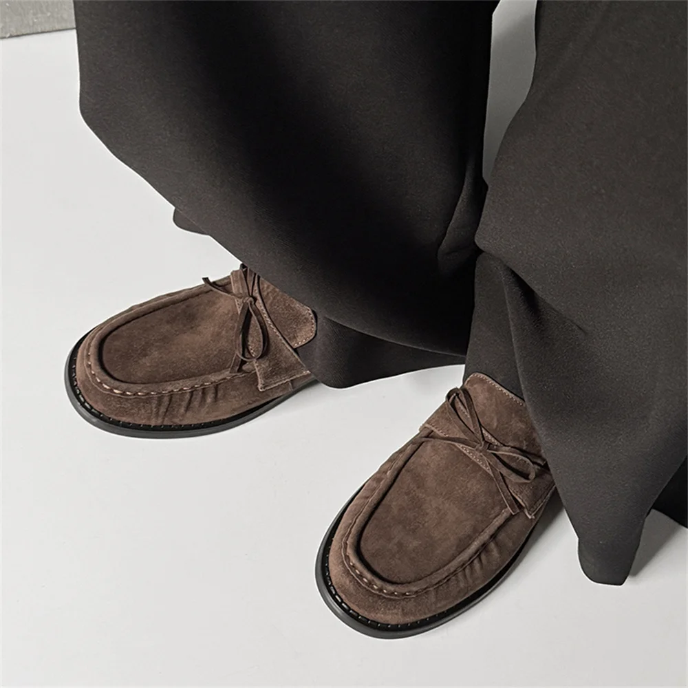 FEDONAS 2025 Suede Round Toe Med Heel Spring Shoes Fashion Dating Loafers Women Pumps Retro Comfort Casual Shoes Pumps