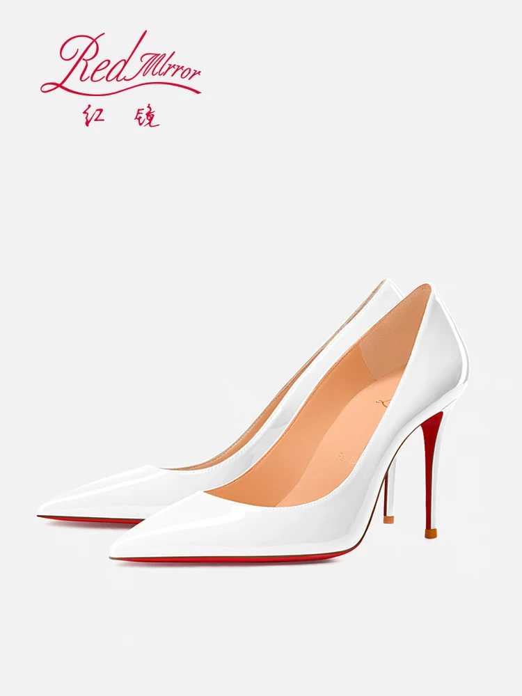 Black Women's Elegant High Heels Red Shiny Bottoms Luxury Brand Women Heels 2025 Trend Pointed Toe Sexy Party Pumps Shoes Women