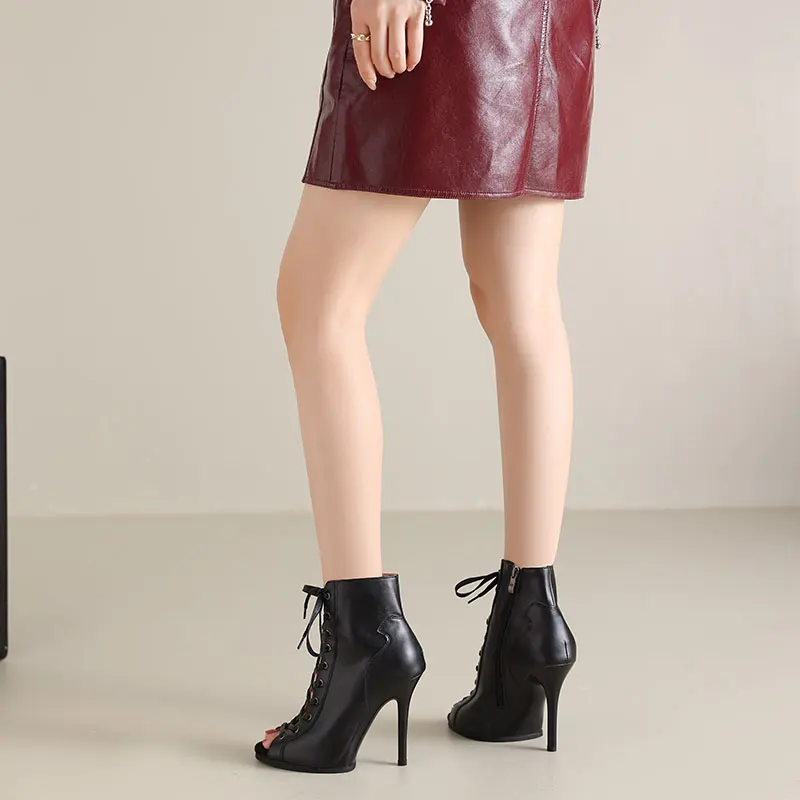 Women Thin HIgh Heels Peep Toe Boots Stilettos Jazz Dance Women's Shoes For Latin Dancing Street Sexy Stilettos Plus Size