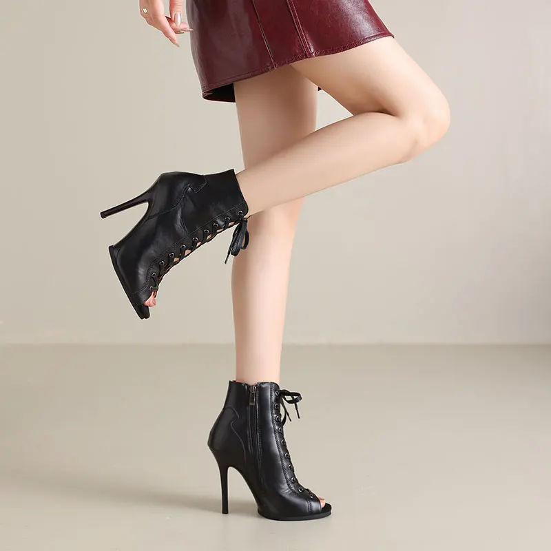 Women Thin HIgh Heels Peep Toe Boots Stilettos Jazz Dance Women's Shoes For Latin Dancing Street Sexy Stilettos Plus Size