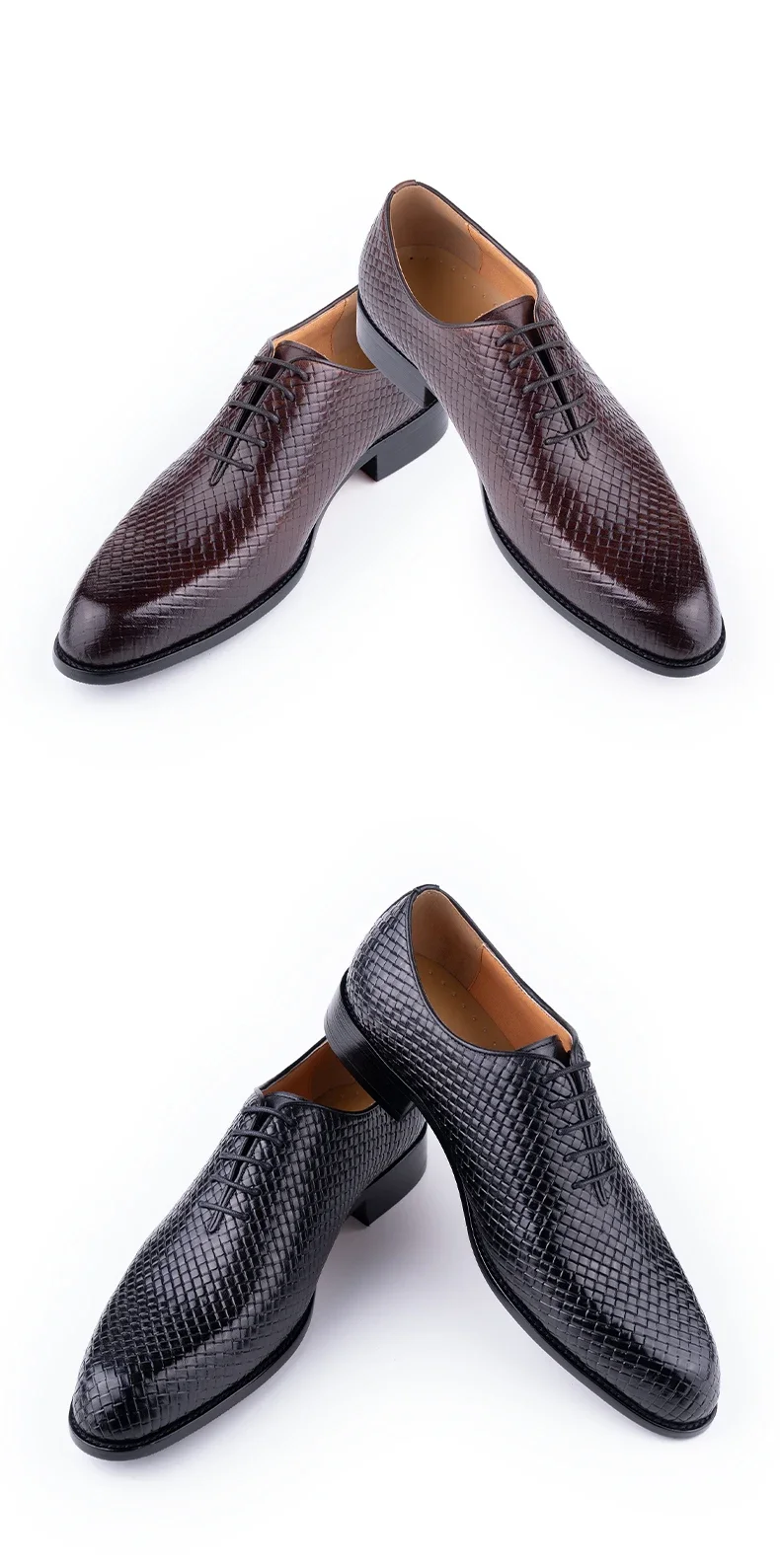 Men's Italian Oxford Pointed Toe Grid Pattern Dress Shoes Luxury Wedding | Chaussures Homme de Luxe | 명품신발 | Sapatos Masculinos