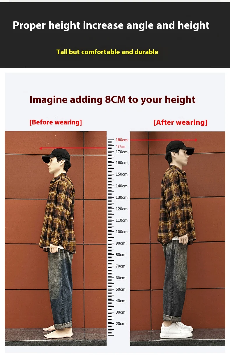 Men Sneakers Elevator Shoes Women Breathable Sports Casual Board Shoes Comfortable Platform Hidden Inner Heightening Shoes 8cm