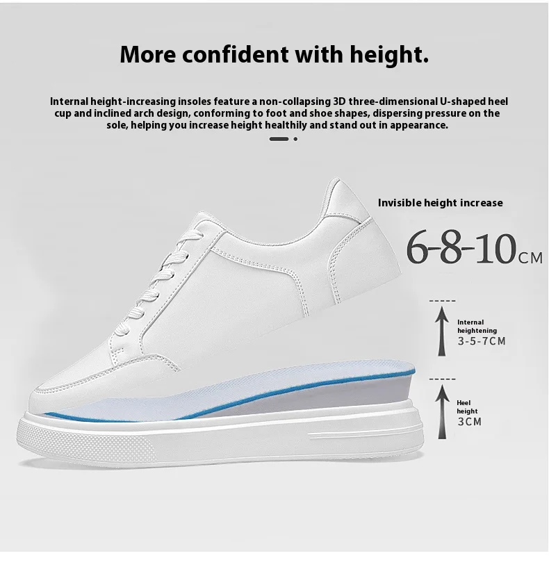 Men Sneakers Elevator Shoes Women Breathable Sports Casual Board Shoes Comfortable Platform Hidden Inner Heightening Shoes 8cm