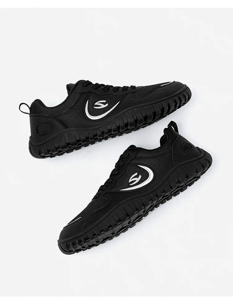 HOBIBEAR Unisex Wide Toe Sneakers Comfortable Walking Shoes Lace Up Outdoor Travel Breathable Running Sneakers