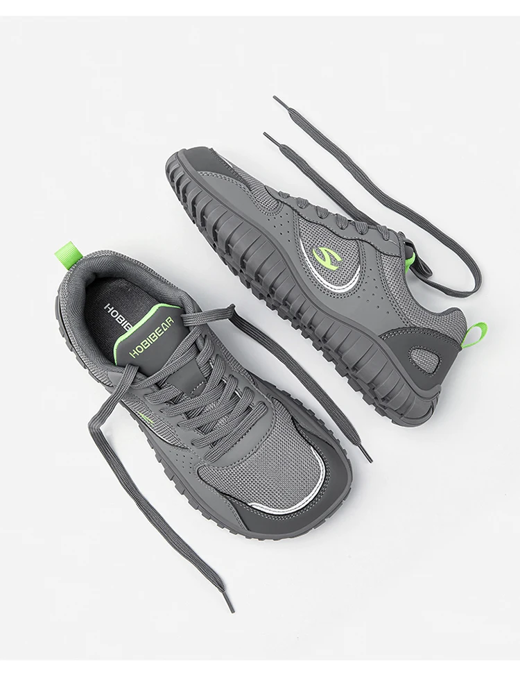 HOBIBEAR Unisex Wide Toe Sneakers Comfortable Walking Shoes Lace Up Outdoor Travel Breathable Running Sneakers