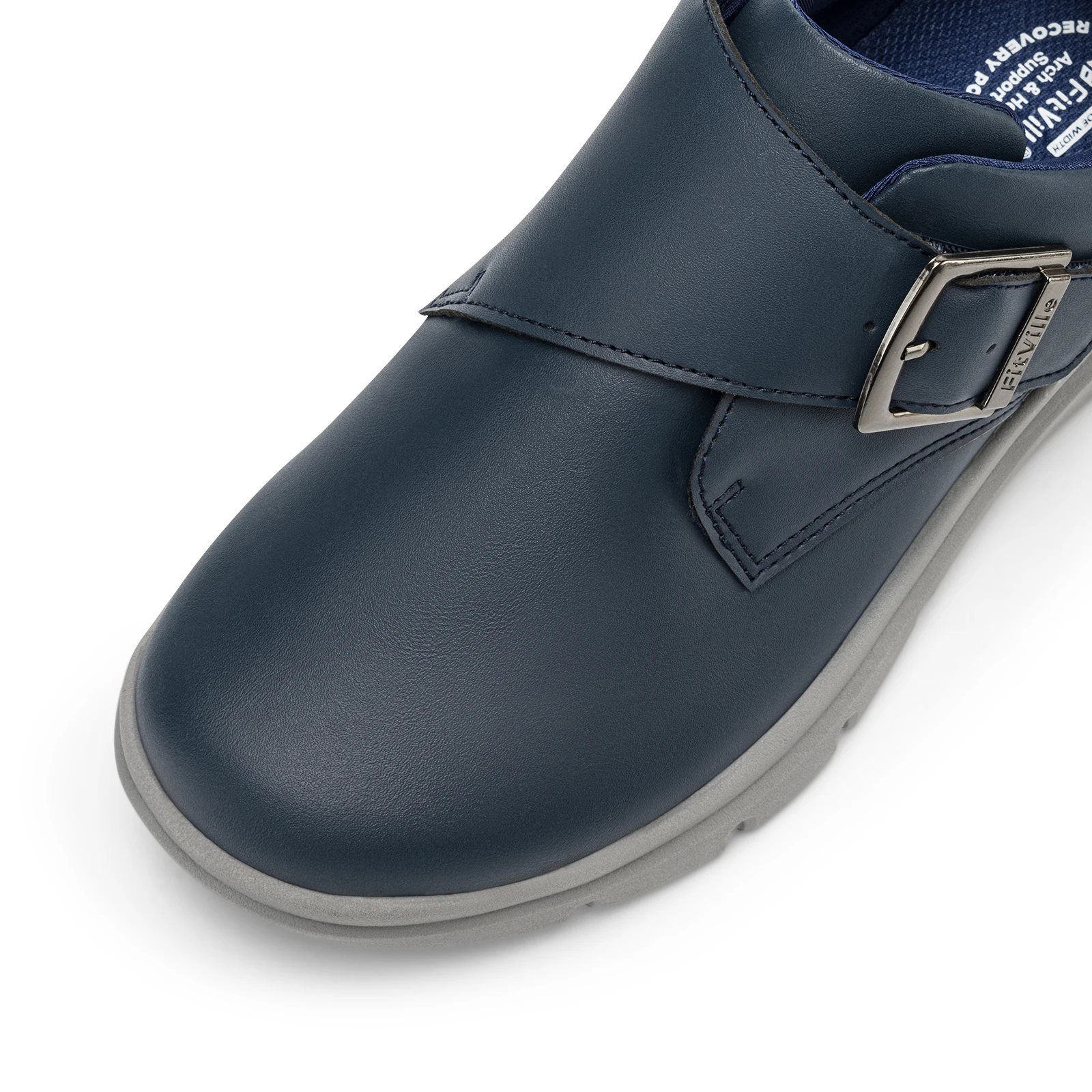 FitVille Men's Leather Shoes Wide Shoes for Swollen Feet Men's Diabetic Walking Shoes for Outdoor Business Walking Shoe