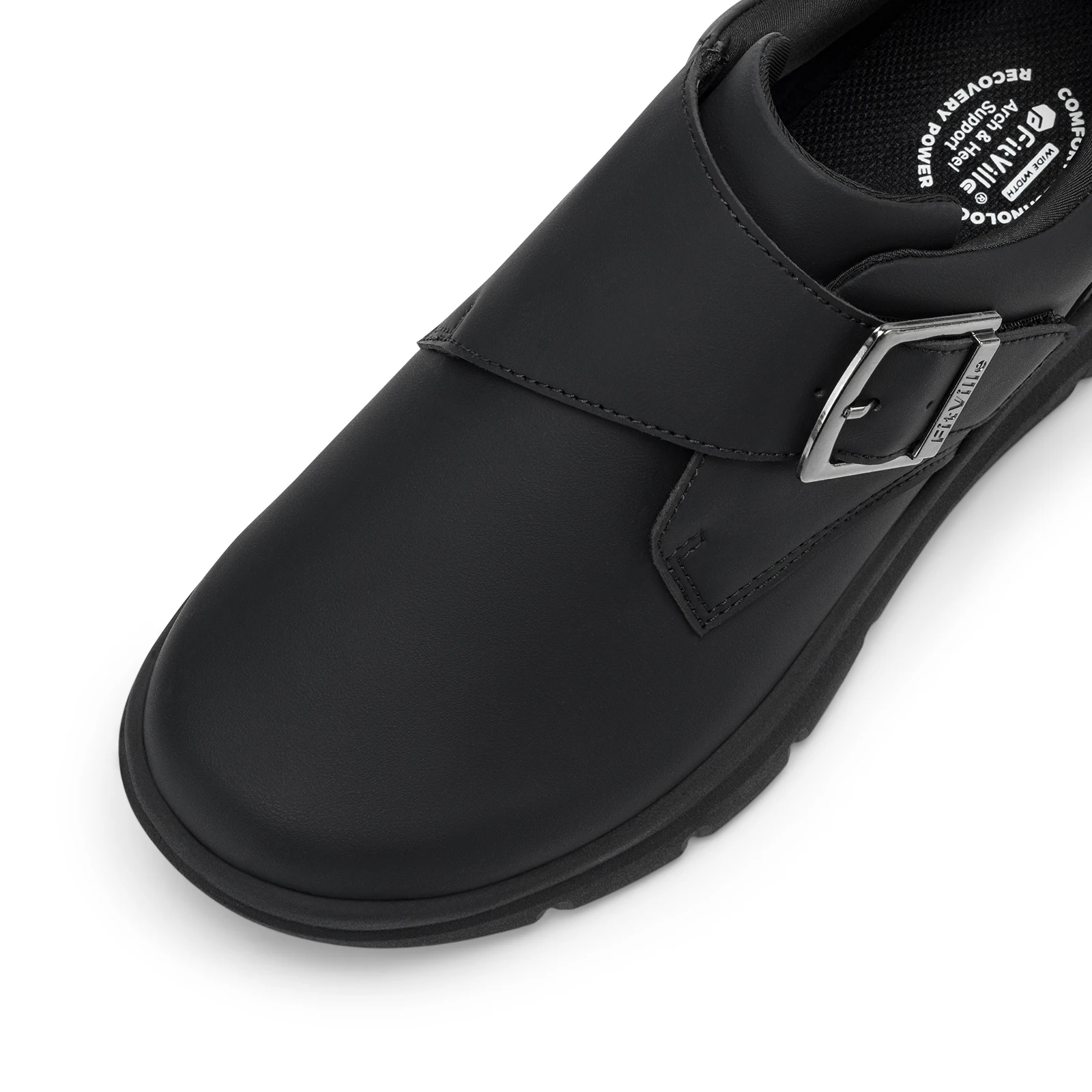 FitVille Men's Leather Shoes Wide Shoes for Swollen Feet Men's Diabetic Walking Shoes for Outdoor Business Walking Shoe