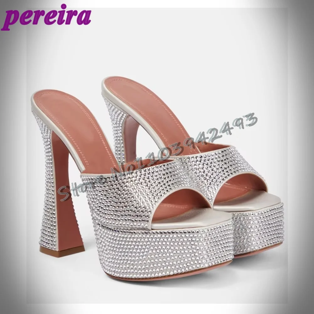 Black Velvet Platform Sandals Square Chunky Heels Women's High Heel Shoes for Party Wedding Female Dress Shoe Platform Sandals w