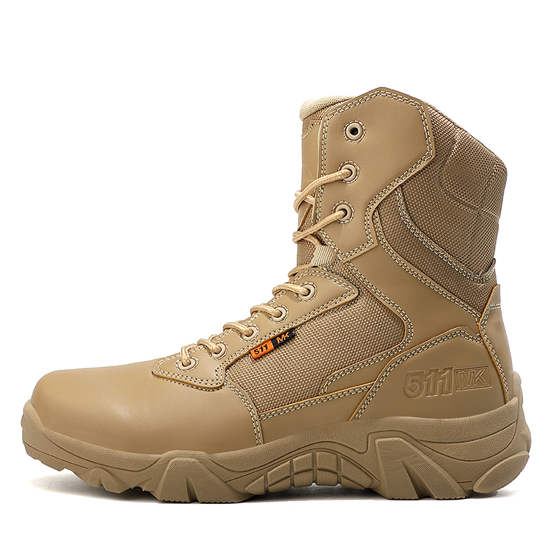 Leather Combat Man Tactical Boots Waterproof Field Training Safety ShoesHigh Cut Breathable Boots Men Shoes