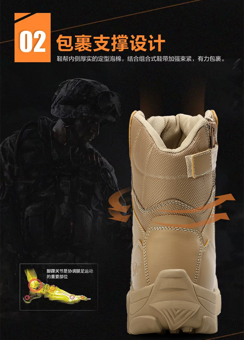 Leather Combat Man Tactical Boots Waterproof Field Training Safety ShoesHigh Cut Breathable Boots Men Shoes