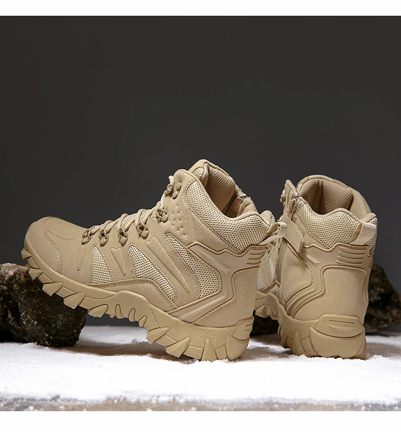Men Boots Outdoor Combat Ankle Boot Tactical Boots for Man Anti-Slip Motocycle Boots Climbing Hiking Shoes Size 39-46